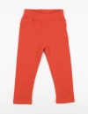 Leveret Girls Cotton Leggings, Solid Colors In Orange