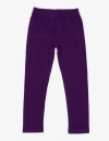 Leveret Kids'  Girls Cotton Leggings, Solid Colors In Purple