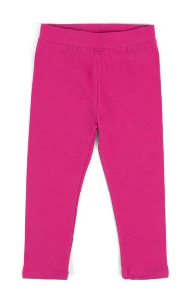 Leveret Kids'  Girls Cotton Leggings, Solid Colors In Purple