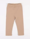 Leveret Girls Cotton Leggings, Solid Colors In Sand