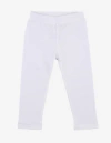 Leveret Girls Cotton Leggings, Solid Colors In White