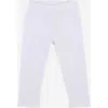 Leveret Girls Cotton Leggings, Solid Colors In White