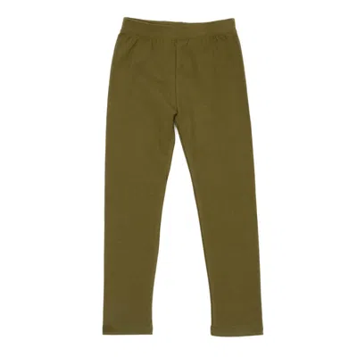 Leveret Kids' Girls Legging Boho Solid Color In Green