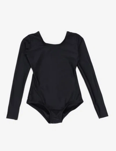 Leveret Kids'  Girls Long Sleeve Leotard In Black