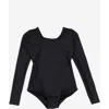 Leveret Girls Long Sleeve Leotard In Black