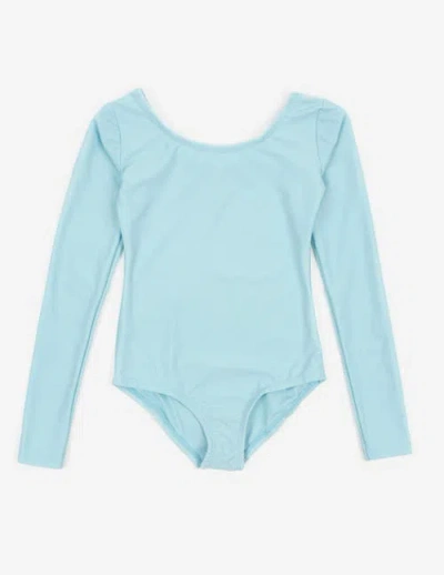 Leveret Kids'  Girls Long Sleeve Leotard In Blue