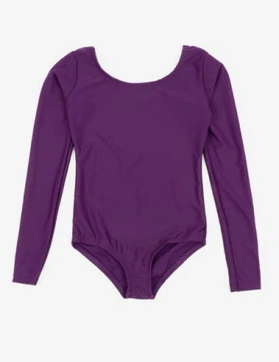 Leveret Kids'  Girls Long Sleeve Leotard In Purple