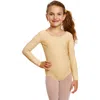 Leveret Girls Long Sleeve Leotard In Sand