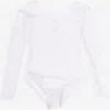 Leveret Girls Long Sleeve Leotard In White