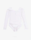 Leveret Girls Long Sleeve Leotard In White