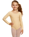 Leveret Girls Long Sleeve Leotard In Yellow