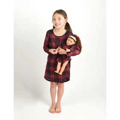 Leveret Kids'  Girls Long Sleeve Nightgown With Matching Doll Nightgown, Printed Design In Multi