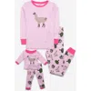 Leveret Girls Matching Doll Printed Cotton Pajamas, Animal & Seasonal Prints In Pink