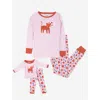 Leveret Girls Matching Doll Printed Cotton Pajamas, Animal & Seasonal Prints In Purple