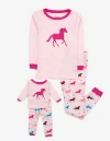 Leveret Girls Matching Doll Printed Cotton Pajamas, Fantasy & Character Prints In Pink