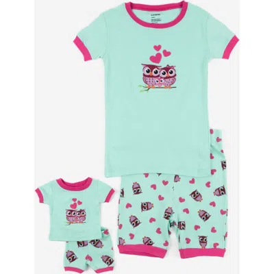 Leveret Kids'  Girls Matching Doll Short Printed Cotton Pajamas In Multi