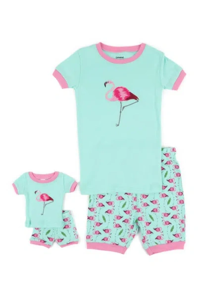 Leveret Kids'  Girls Matching Doll Short Printed Cotton Pajamas In Multi