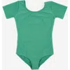 Leveret Girls Short Sleeve Leotard In Animal Print