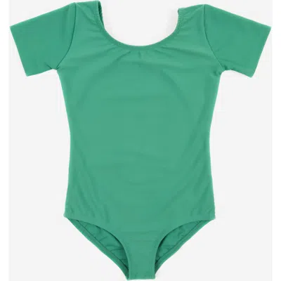 Leveret Kids'  Girls Short Sleeve Leotard In Animal Print