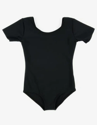 Leveret Kids'  Girls Short Sleeve Leotard In Black