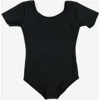 Leveret Girls Short Sleeve Leotard In Black