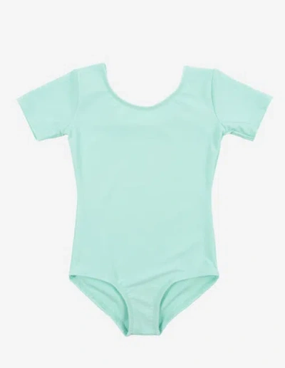 Leveret Kids'  Girls Short Sleeve Leotard In Blue