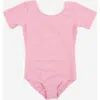Leveret Girls Short Sleeve Leotard In Pink