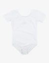 Leveret Girls Short Sleeve Leotard In White