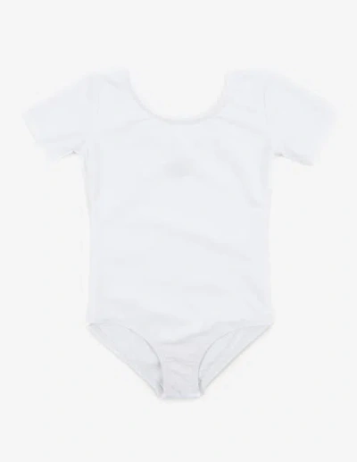 Leveret Kids'  Girls Short Sleeve Leotard In White