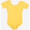 Leveret Girls Short Sleeve Leotard In Yellow