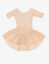 Leveret Girls Short Sleeve Skirted Leotard In Neutral