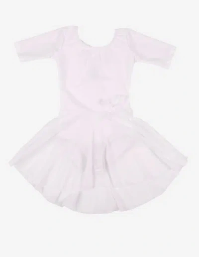 Leveret Kids'  Girls Short Sleeve Skirted Leotard In White