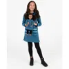 Leveret Girls Sweatshirt Dress With Matching Doll Dress In Blue