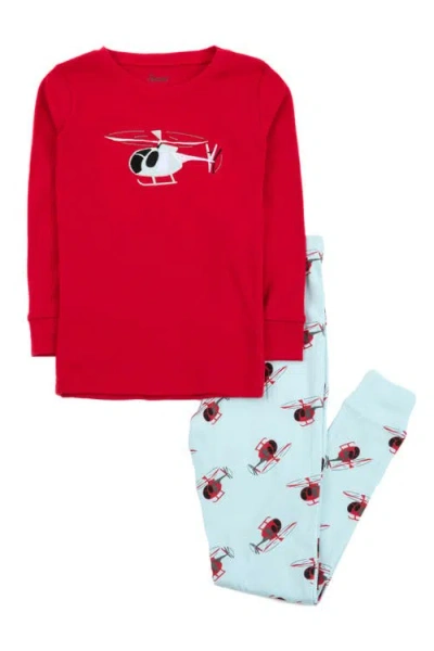 Leveret Babies'  Helicopter Pajama Set In Animal Print