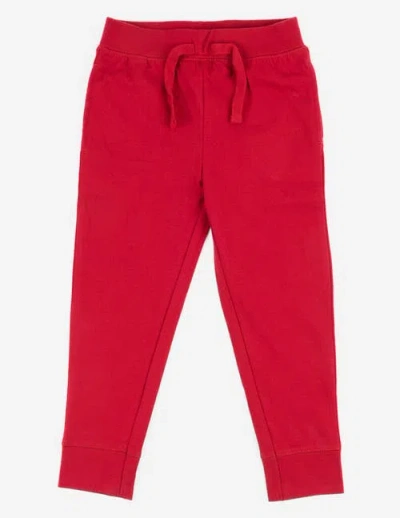 Leveret Kids 100% Cotton Lightweight Jogger Pants In Red
