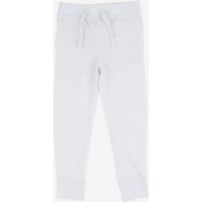 Leveret Kids 100% Cotton Lightweight Jogger Pants In White