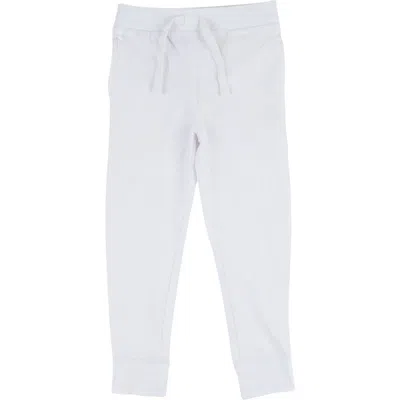 Leveret Kids 100% Cotton Lightweight Jogger Pants In White