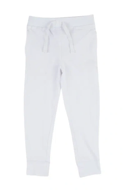 Leveret Kids 100% Cotton Lightweight Jogger Pants In White