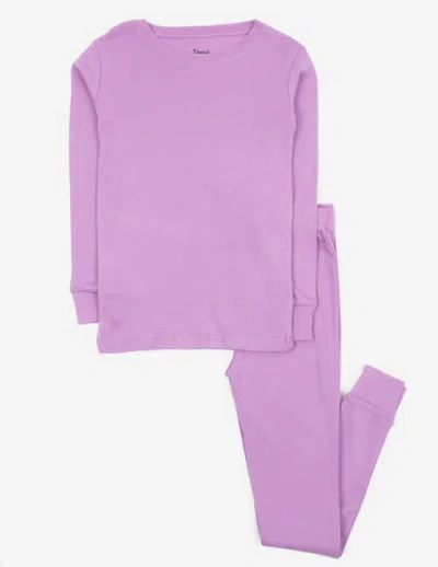 Leveret Kids Cotton Two-piece Pajamas, Stripes, Solids & Tie Dye In Purple