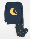 Leveret Kids Cotton Two-piece Printed Holiday Pajamas In Blue