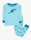 Leveret Kids Cotton Two-piece Printed Pajamas, Animals & Characters In Blue