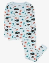 Leveret Kids Cotton Two-piece Printed Pajamas, Animals & Characters In Blue