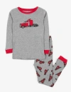 Leveret Kids Cotton Two-piece Printed Pajamas, Vehicles & Machines In Gray