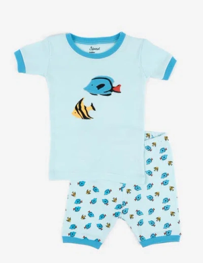 Leveret Kids Cotton Two-piece Short Printed Pajamas, Animals & Characters In Multi