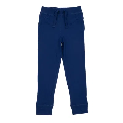Leveret Kids Drawstring Jogger Pants Boho Solid Color In Blue