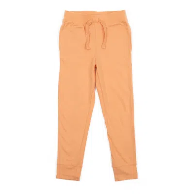 Leveret Kids Drawstring Jogger Pants Boho Solid Color In Orange