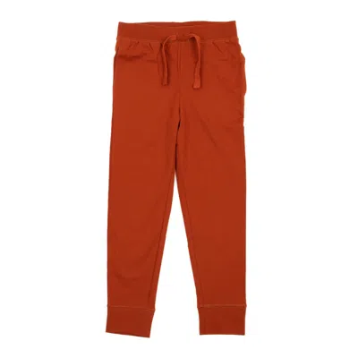 Leveret Kids Drawstring Jogger Pants Boho Solid Color In Red