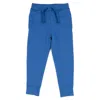 Leveret Kids Drawstring Jogger Pants Classic Solid Color In Blue
