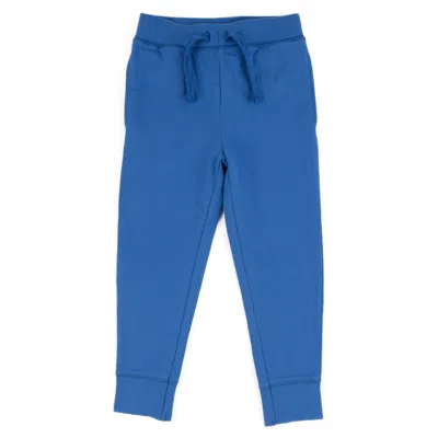 Leveret Kids Drawstring Jogger Pants Classic Solid Color In Blue