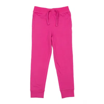 Leveret Kids Drawstring Jogger Pants Classic Solid Color In Pink